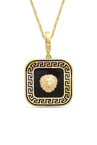 Aslı Gold Kare Model Altın Aslan Kolye