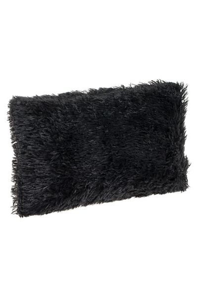 OEM Winter Decorative Pillow with Black Shaggy Faux Fur