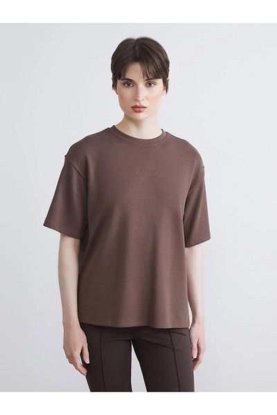 LC Waikiki Tricou oversize pentru femei LCW Vision Crew Neck brodat (W5)