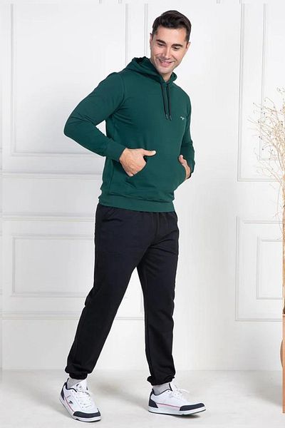Mavelle Men's 100% Cotton Hooded Sports Model Large Size Bottom Top Pajamas Suit 2975