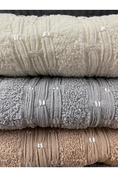 Bonny Home Set de prosoape de baie din 3 piese cu model perlat – 100x150 cm 100% bumbac, textura moale, modelat.