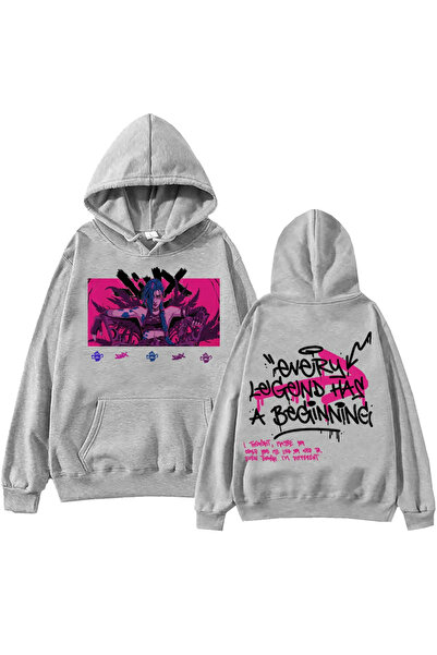 Tarzsokak Grey Hot Anime Arcane-Jinx Harajuku