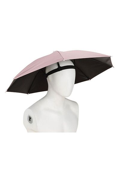 Flippy Umbrelă de cap, rabatabilă, diametru 69 cm, bandă elastică, protecție UV/ploaie, roz