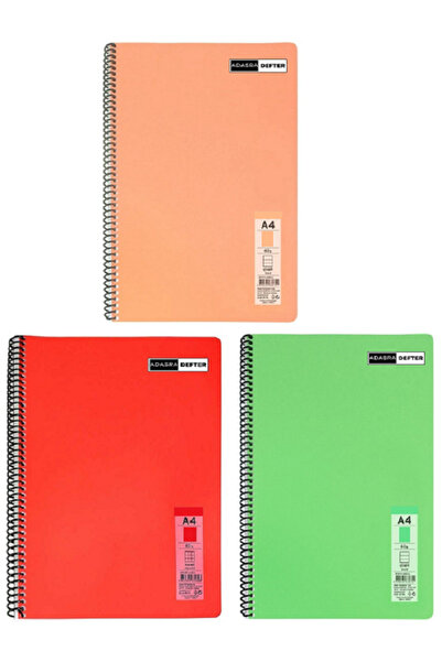 ADASRA Caiet de școală A4 Caiet spiralat Pp. Copertă 72 de coli Caiet în caro...