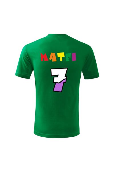 Malfini Tricou personalizat, "Numberblocks - Happy Birthday ", 7 ani