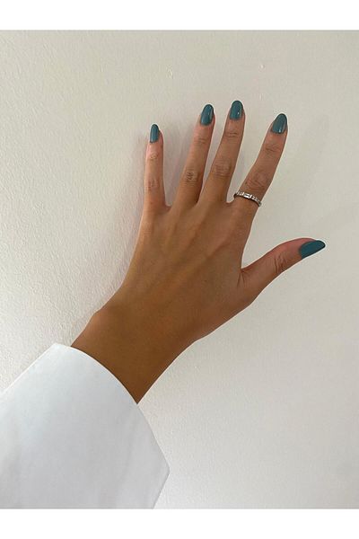 marsel aksesuar Steel Baguette Stone Detail Adjustable Ring