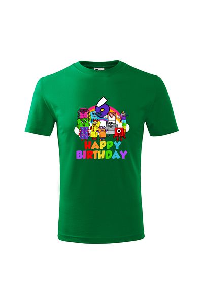 Malfini Tricou personalizat, "Numberblocks - Happy Birthday ", 6 ani