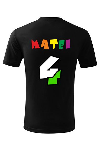 Malfini Tricou personalizat, "Numberblocks - Happy Birthday ", 4 ani