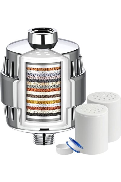 Puiuisoul رأس فلتر دش مكون من 20 مرحلة للمياه العسرة، مع خرطوشتين، فلتر مياه ...