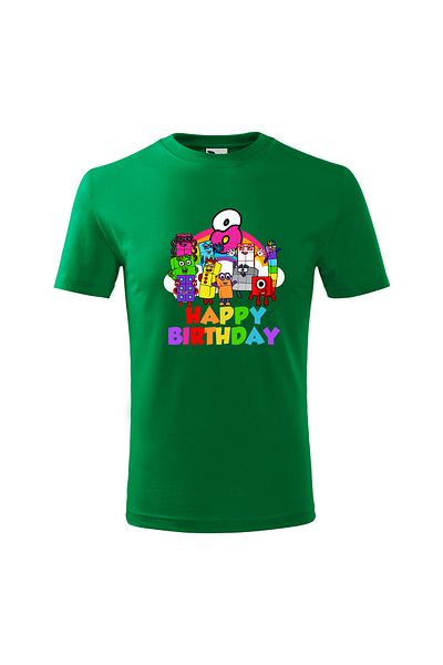 Malfini Tricou personalizat, "Numberblocks - Happy Birthday ", 8 ani