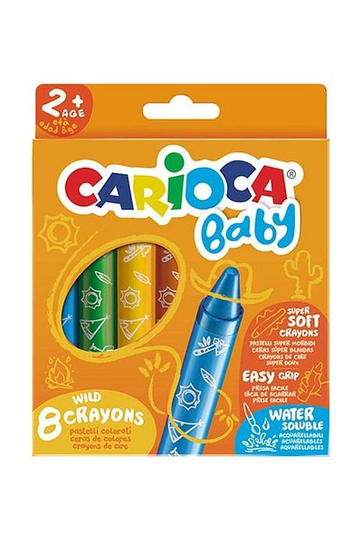 Budi Carioca Jumbo Baby Non-Polluting Pastel Crayons 8 Pack