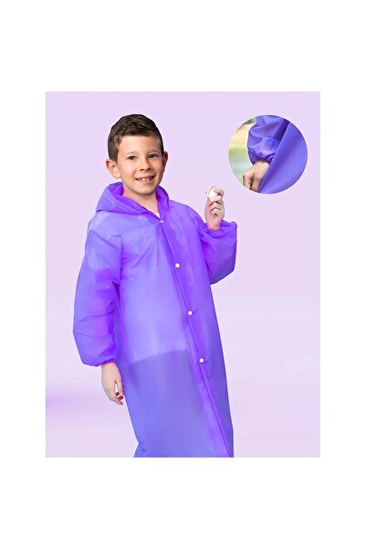 dalip Rain Poncho, Flippy, for Kids 100-145 cm, EVA, Waterproof, Snap Closure, Purple