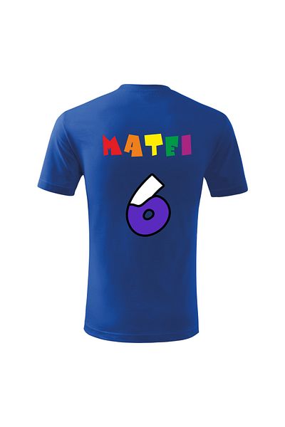 Malfini Tricou personalizat, "Numberblocks - Happy Birthday ", 6 ani