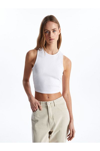 LC Waikiki New Season Women's Crew Neck Plain Crop - S44558Z8
