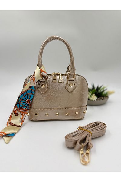 AVİVAB Aviva Scarf Detailed Zenna Women's Hand and Shoulder Bag – Crocodile & Wrinkled Patent Leather