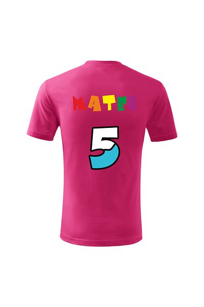 Malfini Tricou personalizat, "Numberblocks - Happy Birthday ", 5 ani
