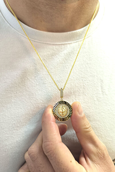 Aslı Gold Altın Aslan Başı Erkek Kolye