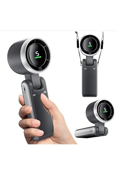 Flippy Mini Portable Fan Flippy, 5 Speeds, Digital Display, USB-C, Black