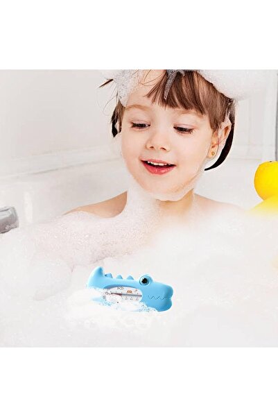 Flippy Floating Waterproof Bath Thermometer, Crocodile Model, Blue