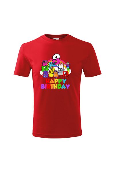 Malfini Tricou personalizat, "Numberblocks - Happy Birthday ", 8 ani