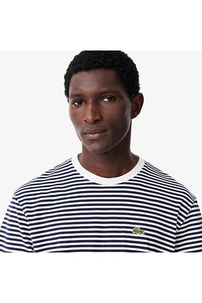 Lacoste تي شيرت قطني ثقيل مخطط - TH9749-00-522