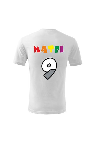 Malfini Tricou personalizat, "Numberblocks - Happy Birthday ", 9 ani