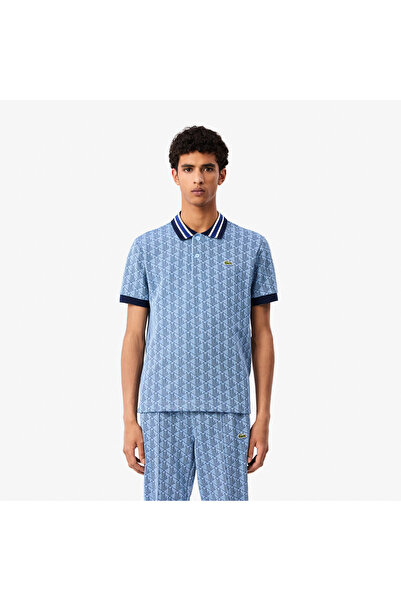 Lacoste Classic Fit Monogram Jacquard Polo Shirt - DH1417-00-I8K
