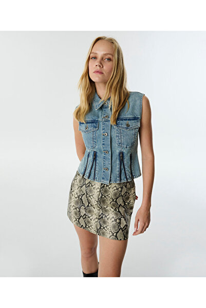 Twist Peplum Jean Vest