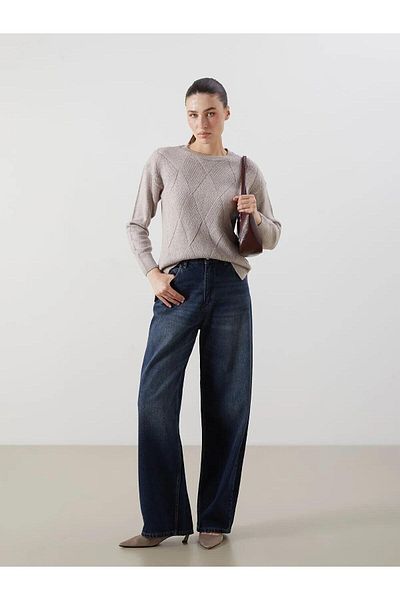 LC Waikiki LCWAIKIKI Pulover clasic pentru femei, cu decolteu, cu model (W5)