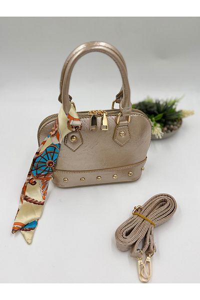 AVİVAB Aviva Scarf Detailed Zenna Women's Hand and Shoulder Bag – Crocodile & Wrinkled Patent Leather