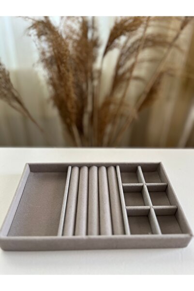 GIFTPALACE Kadife Takı Organizeri Takı Düzenleyici Gri Yüzük Küpe Kutusu – Yü...