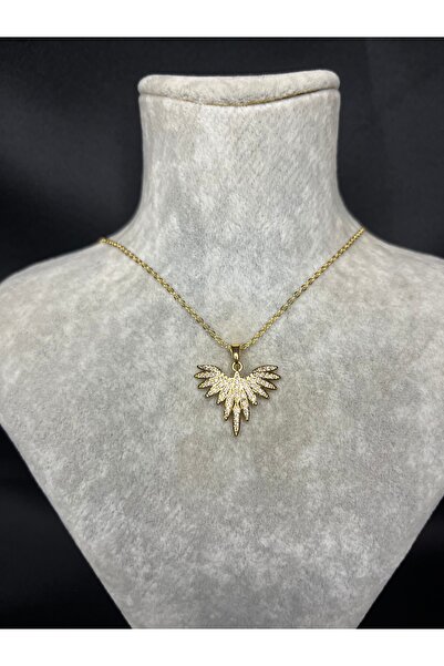 Mos Tespih Angel Wing Special Taşaroö Steel Necklace Processed with Stones