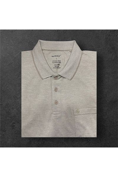 Sadık Collection Ercan Men's Large Size Polo Neck Pocket Cotton Vision Color T-Shirt V-4 5005
