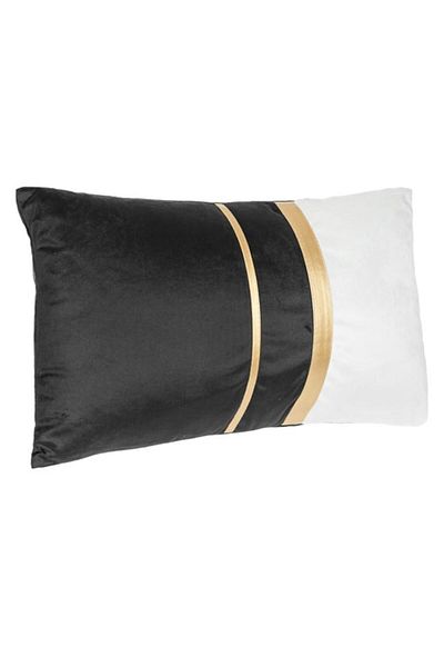 OEM Perna Decor Iarna Neagra Ecru Catifea Liniile Aurii