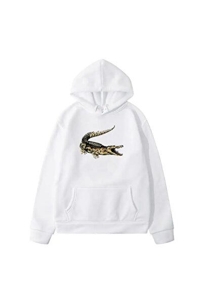 Tarzsokak Imprimeu nou cu crocodil în culoare albă
