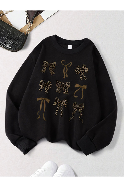 Tarzsokak Черен ретро шал с леопардов принт