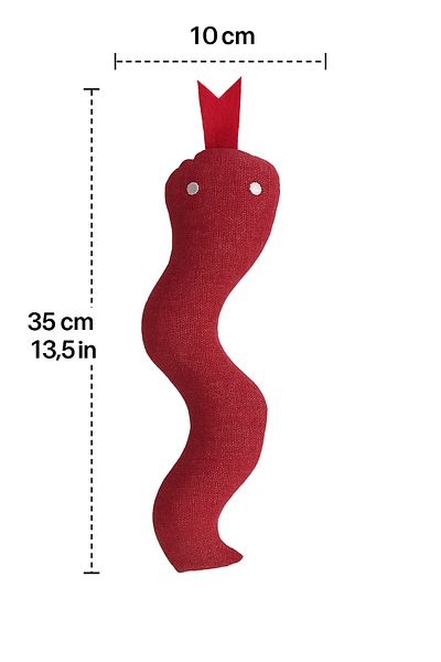 Lazy Paws Cat Toy Interactive with Catnip and Bell, Stress Reliever, Relaxing Playmate - Red Snake
