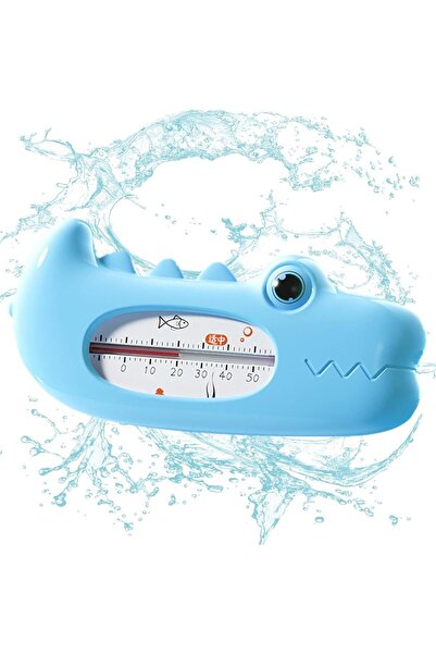 Flippy Floating Waterproof Bath Thermometer, Crocodile Model, Blue