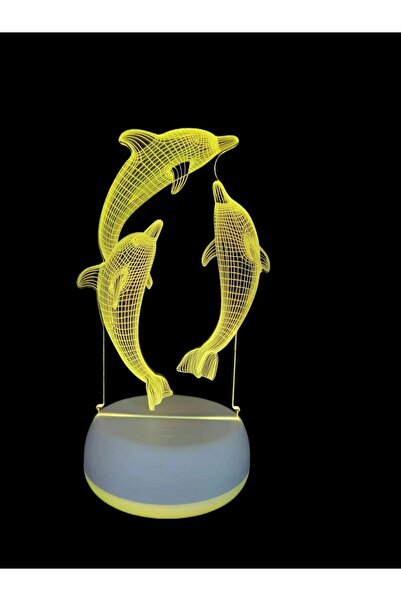 Tahtakale Dünyası 3 lü yunus figürlü masa ve gece lambası USB kABLOLU çocuk o...