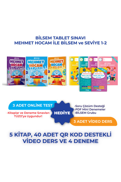 Teknookul Yayınları BİLSEM TABLET SINAVI MEHMET HOCAM İLE BİLSEM VE SEVİYE 1-2