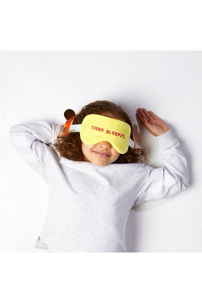 Relaxeazzz Children's Travel Pillow and Eye Mask-Tiger