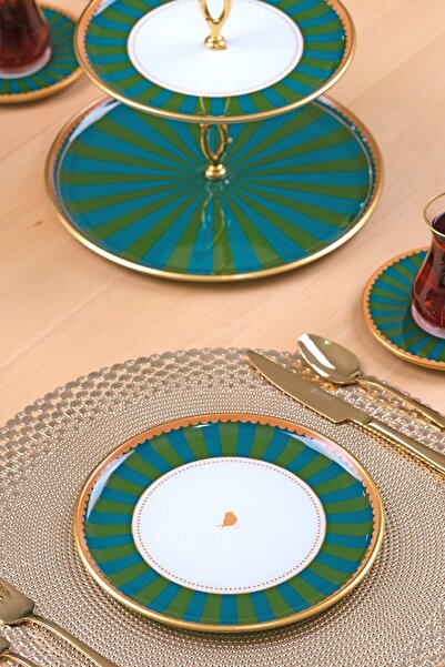 Glore Green Line 26 Parça 6 Kişilik Pasta Takımı