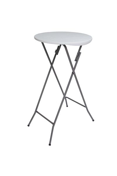 Quasar & Co. Masa evenimente,banchet/catering,picioare pliabile, inalta, rotunda, d 60cm, h 110cm,ABS/metal, alb