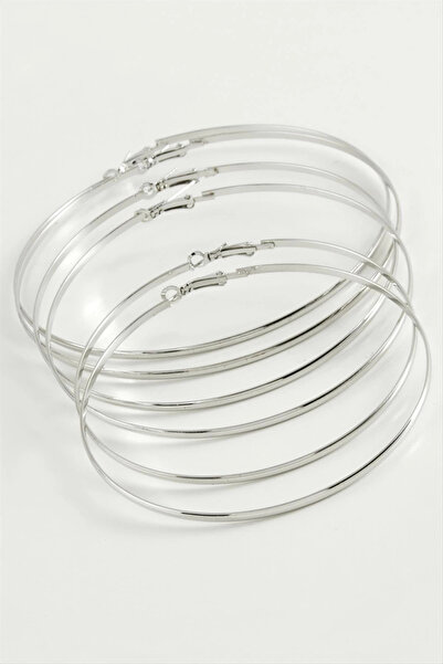 Eco Lounge Plain Metal Hoop Earrings 6 Pieces