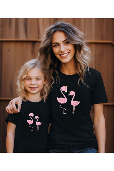 ASELİNDA Tricou combinat mamă-fiu cu imprimeu Swan (adăugați 2 articole pentr...