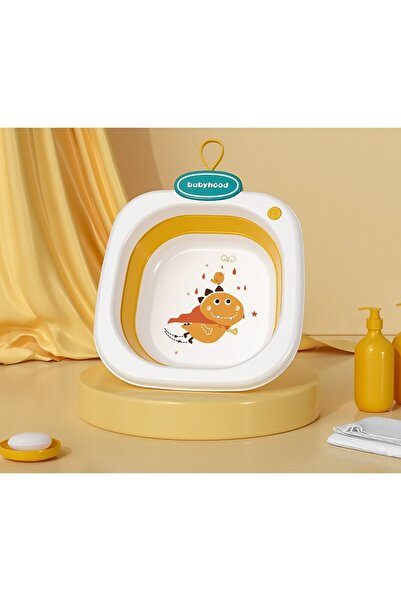 Flippy Folding Basin for Children 1-8 Years, Animated Design, PP+TPE, 32x29x10 cm, Orange