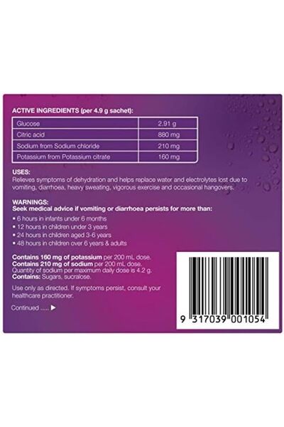 HYDRALYTE Electrolyte Powder Apple and Blackcurrant Flavor by Hydralyte, 10 Sachets
