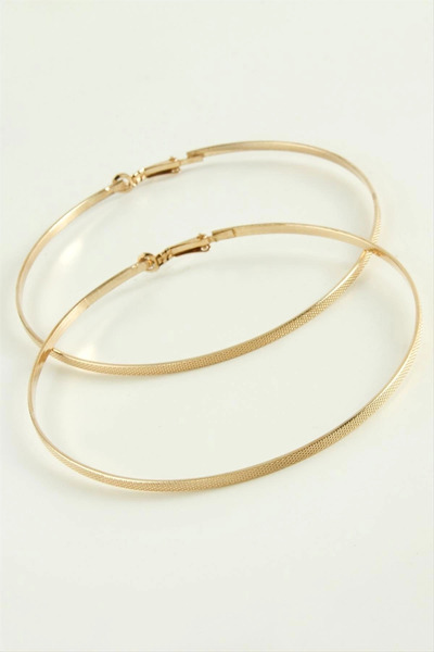 Eco Lounge Dotted Metal Hoop Earrings 8 cm