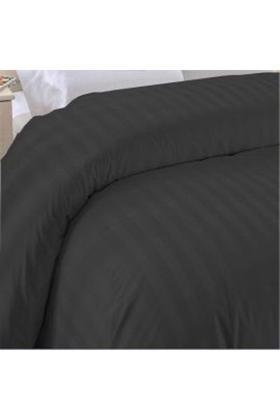 HomePuls Cearsaf de pilota 2 persoane Damasc Bumbac 100% tip Hotel cu dunga 1 cm, 160 x 220 cm, Negru