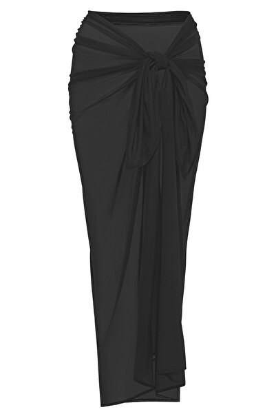 vawensea Kadın Bağlamalı Uzun Etek Pareo Siyah 100*150